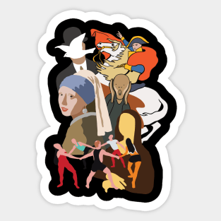 Famous Paintings Grouped Sticker